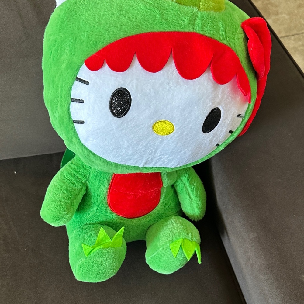 Hello Kitty Plush Backpack in Green and Red